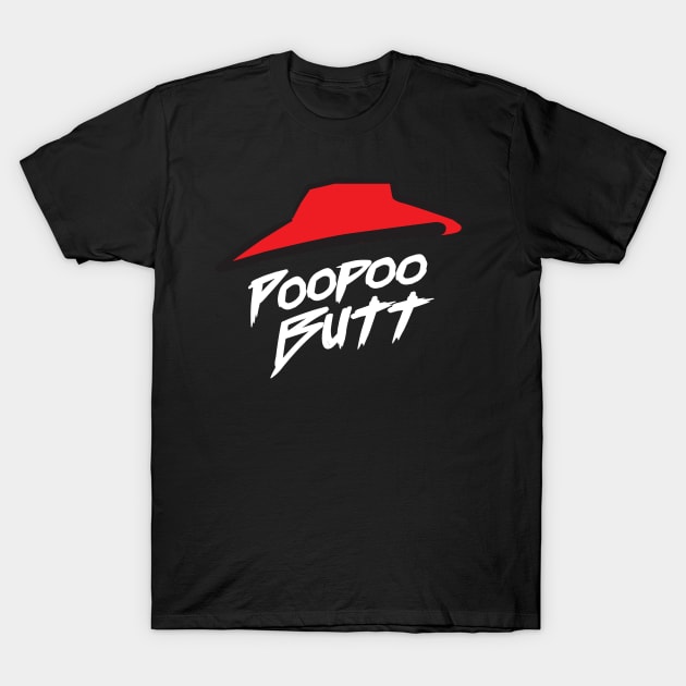 PooPoo Butt T-Shirt by Quincey Abstract Designs